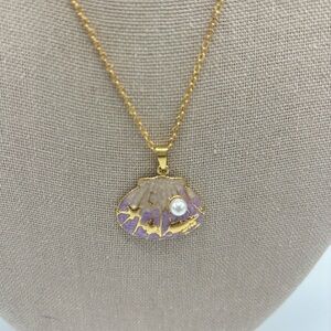 #121 Gold and Purple Stainless Steel Jewelry Set